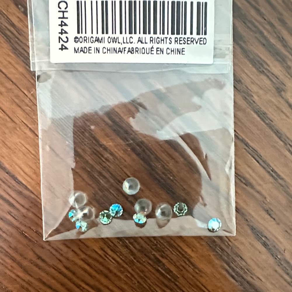 Origami Owl Aqua and Clear Gem Set